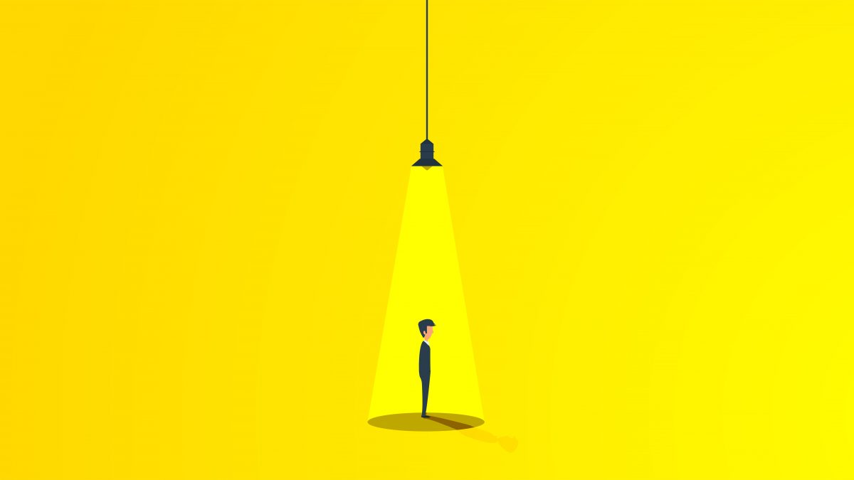 yellow spotlight banner